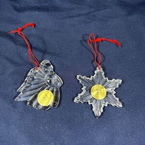 Princess House 24% Lead Crystal Ornaments - Snowflake & Angel - Exclusive Collec